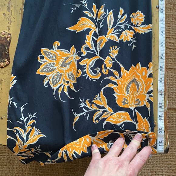 ZARA WOMAN HIGH WAIST NAVY FLORAL WIDE LEG TROUSERS PANTS 6 - Picture 11 of 14